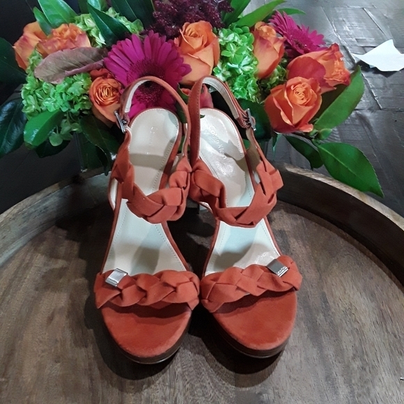 Calvin Klein Shoes - Calvin Klein | Licia braided burnt orange heels